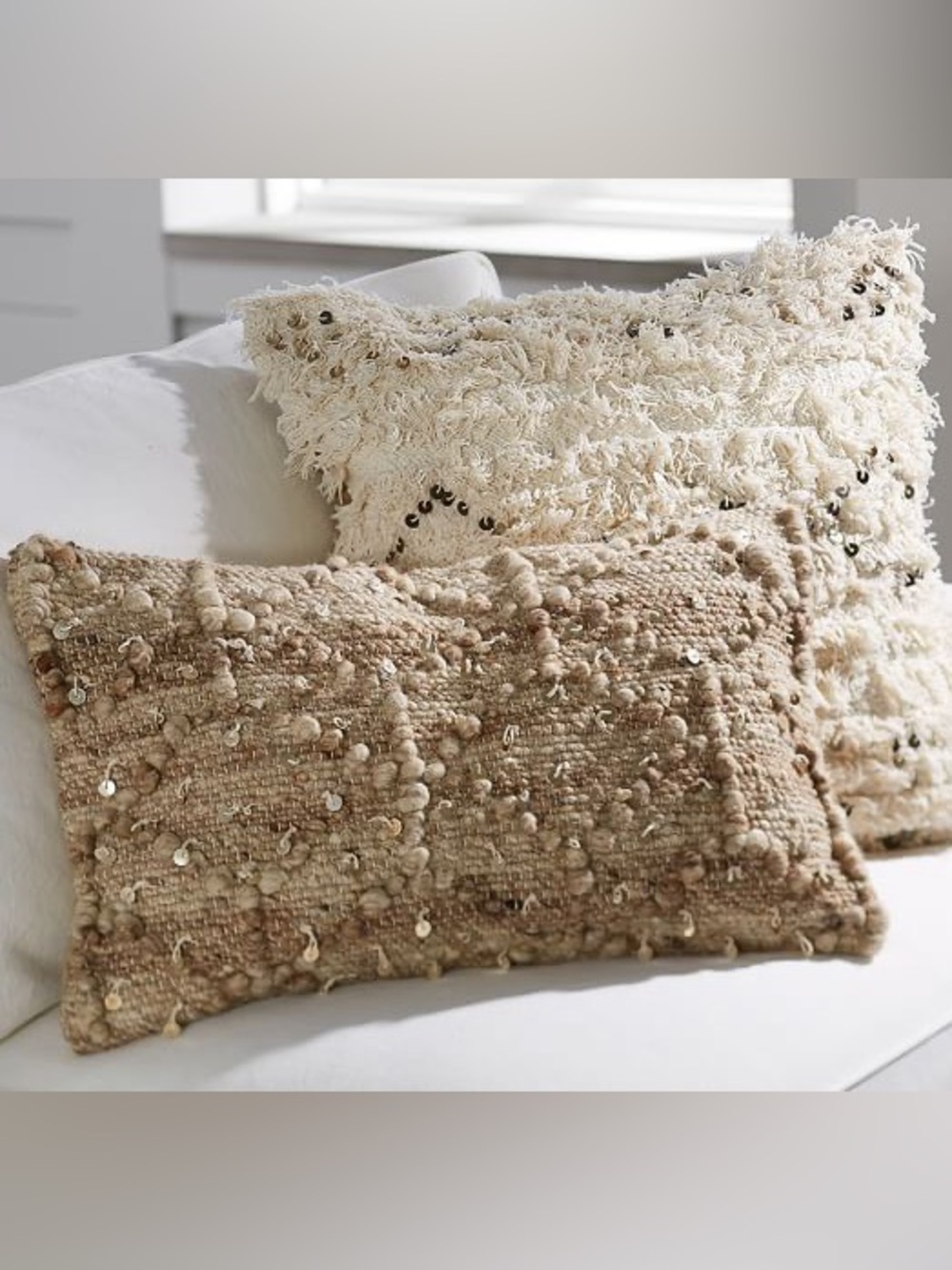 1 Pottery Barn Moroccan Wedding Blanket Handwoven LUMBAR Pillow Cover 16x26" Tan